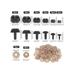 Narizes de plástico negro 60 piezas de 6 tamaños de nariz_2