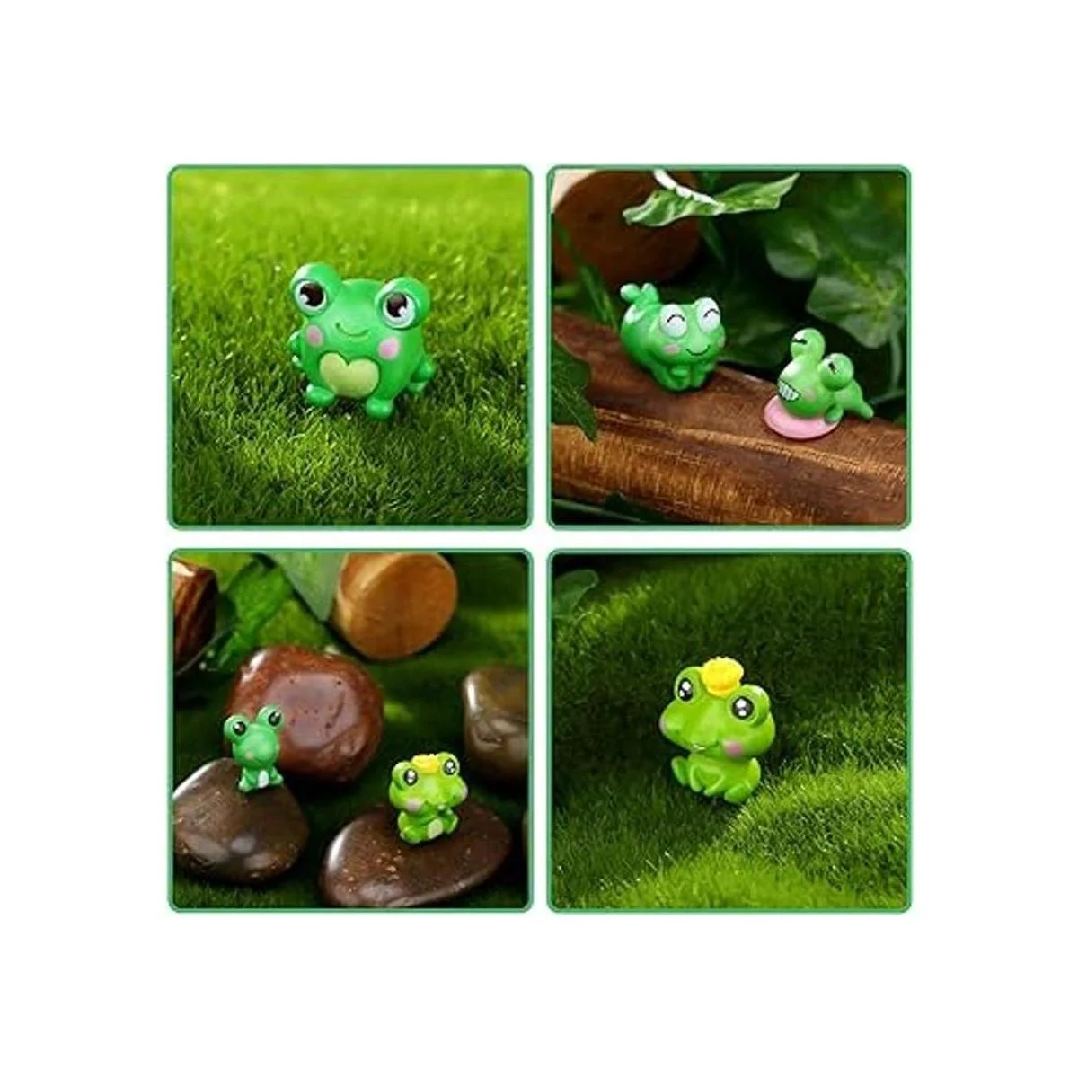 Jetec 32 piezas lindo rana miniatura figuras de jardín_3