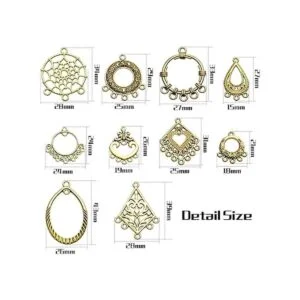 Conectores de aretes 40 piezas de 10 estilos tibetanos_3