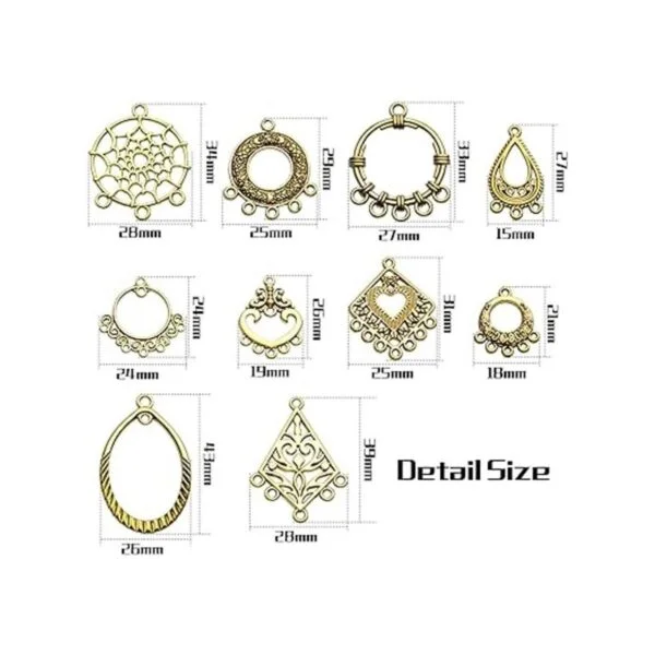 Conectores de aretes 40 piezas de 10 estilos tibetanos_3