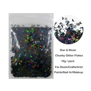 6 colores de estrellas luna grueso con purpurina_4