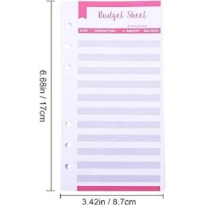 NUOBESTY 20 hojas de presupuesto A6 para carpetas de_6