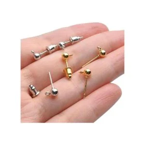 Aylifu Postes y respaldos 100 piezas de aretes de tuerca_7