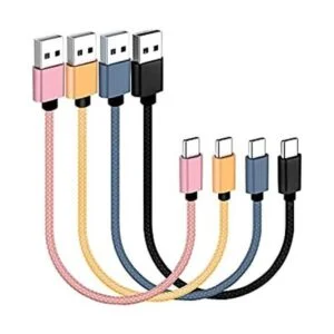 SUMPK Cable USB C corto 4 unidades de 8 pulgadas carga_1