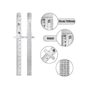 4 reglas de metal de 6.0 in y 12.0 in con graduación_2