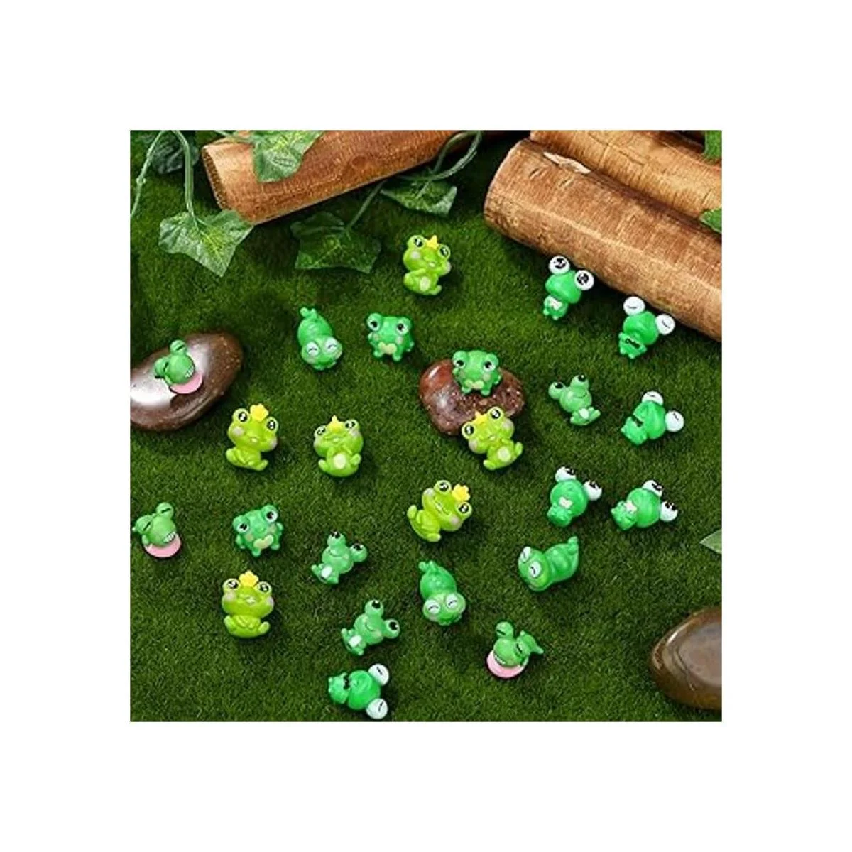 Jetec 32 piezas lindo rana miniatura figuras de jardín_4