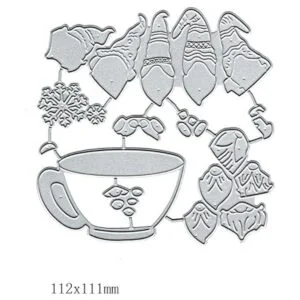 DDeehs 5 piezas de troqueles de metal de Papá Noel feliz_2