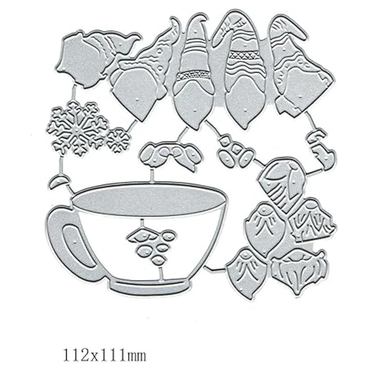 DDeehs 5 piezas de troqueles de metal de Papá Noel feliz_2