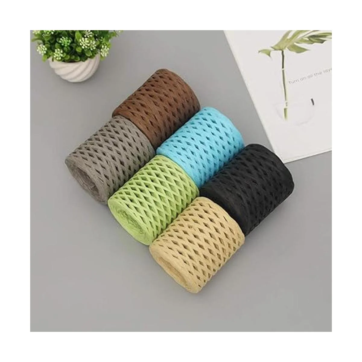 DooGu Cinta de papel de rafia de 218 yardas cinta de_7