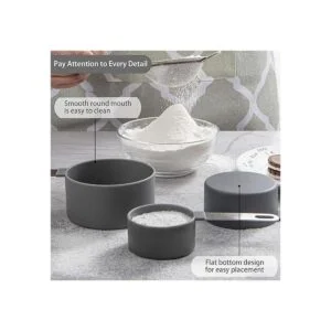 Huygens Juego de 8 tazas medidoras y cucharas de acero_4