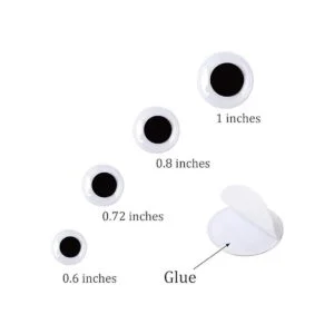 UPINS 300 piezas redondas de plástico negro con ojos que_2