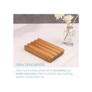 HTB Jabonera de teca para ducha soporte decorativo de_6