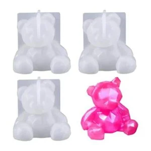 KuuGuu Paquete de 3 moldes de resina de oso 3D de silicona_1