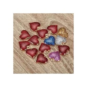 SUKPSY 20 piezas en forma de corazón de aleación esmalte_4