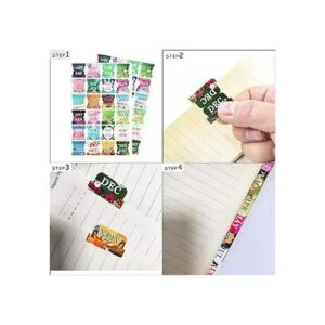 48 pestañas adhesivas mensuales de colores 4 hojas de_2