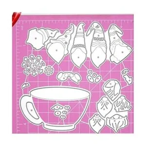 DDeehs 5 piezas de troqueles de metal de Papá Noel feliz_3