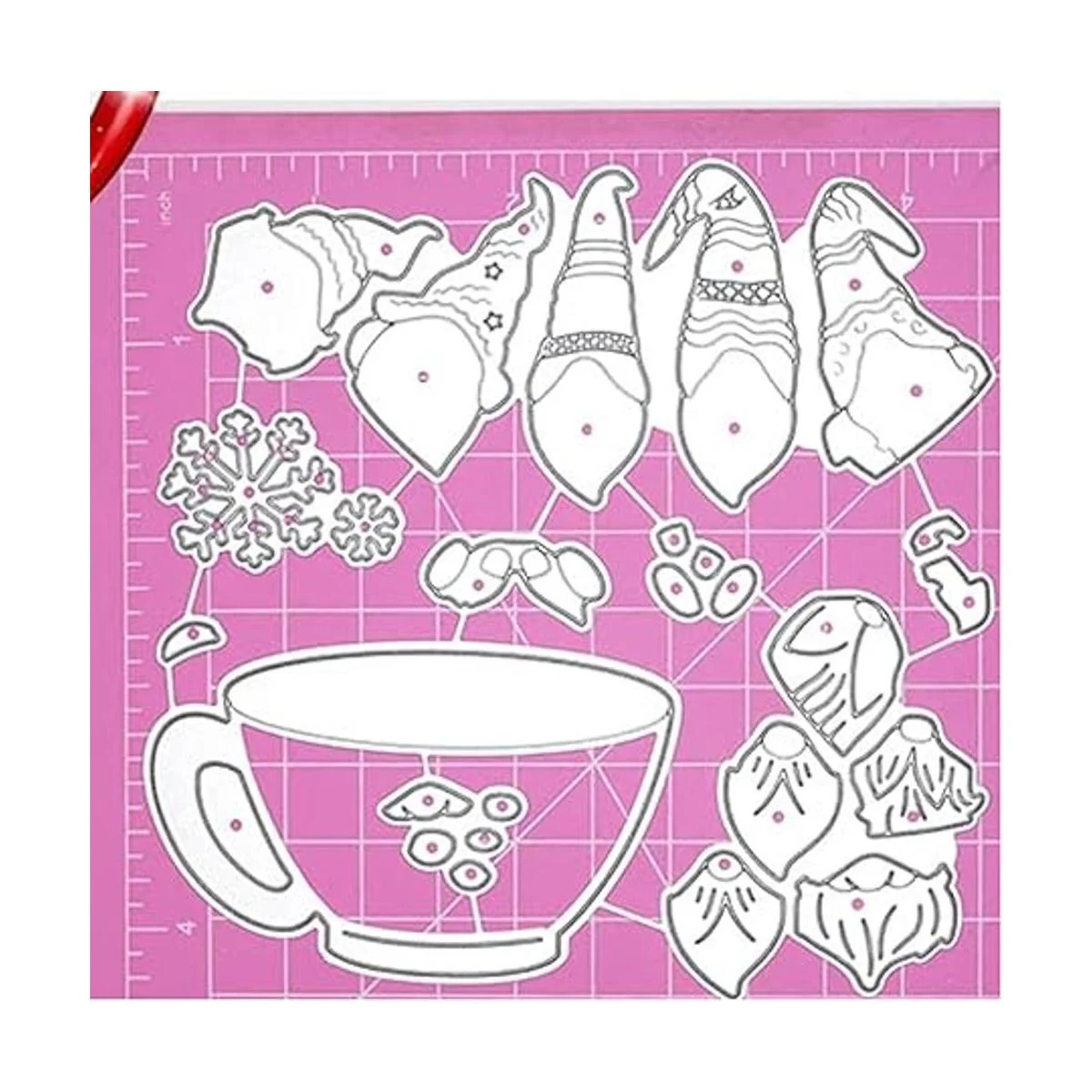 DDeehs 5 piezas de troqueles de metal de Papá Noel feliz_3