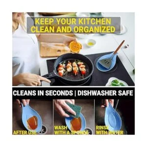 Soporte de cuchara de silicona para estufa juego de 2_2