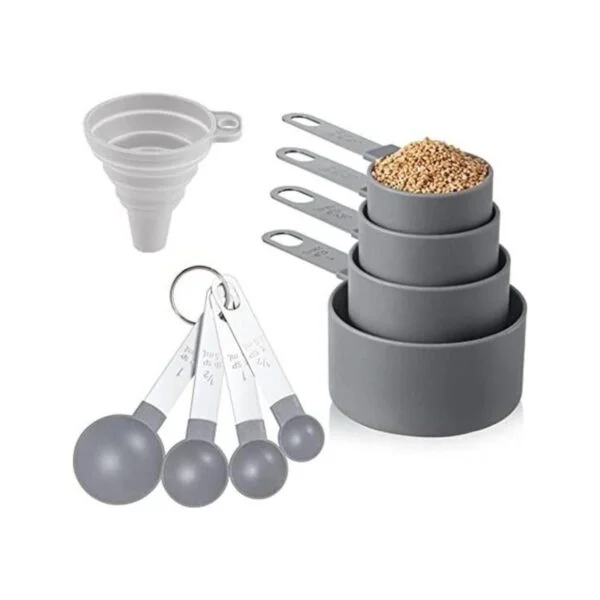 Huygens Juego de 8 tazas medidoras y cucharas de acero_1