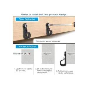 SELEWARE Ganchos Q para colgar luces al aire libre_5