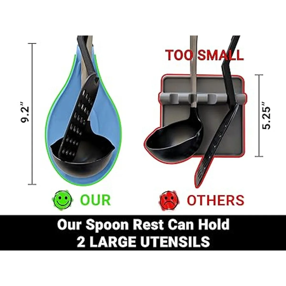 Soporte de cuchara de silicona para estufa juego de 2_4