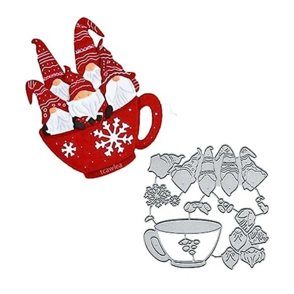 DDeehs 5 piezas de troqueles de metal de Papá Noel feliz_1