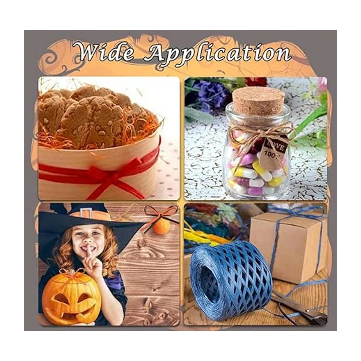 DooGu Cinta de papel de rafia de 218 yardas cinta de_6