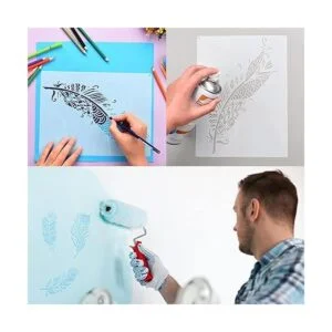 6 plantillas decorativas de plumas de mandala hermosa_3