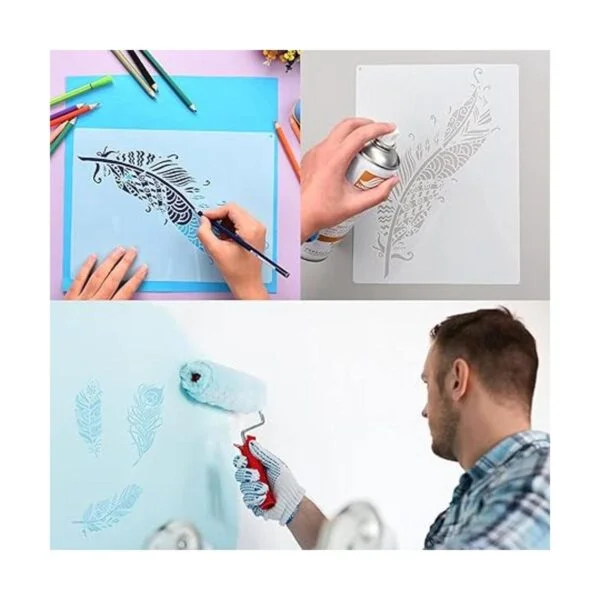 6 plantillas decorativas de plumas de mandala hermosa_3