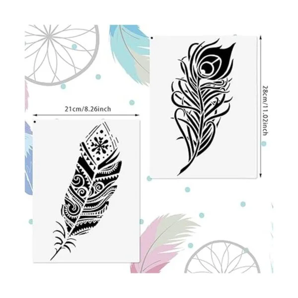 6 plantillas decorativas de plumas de mandala hermosa_2