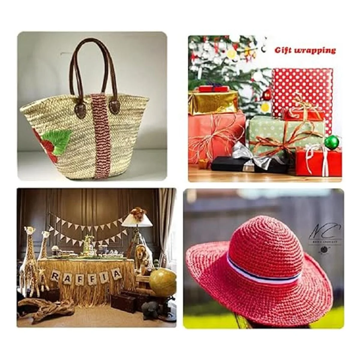 DooGu Cinta de papel de rafia de 218 yardas cinta de_4