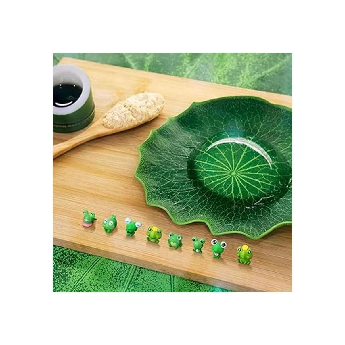 Jetec 32 piezas lindo rana miniatura figuras de jardín_7