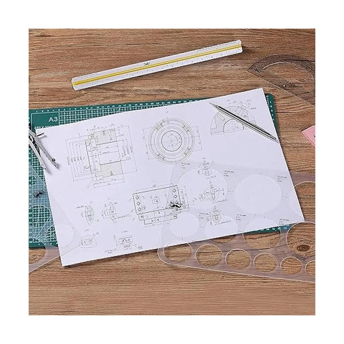 Mr. Pen Plantilla circular 2 piezas tamaño grande y_6