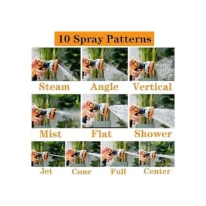 Boquilla de rociador para manguera de jardín 10 patrones_4