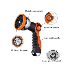 Boquilla de rociador para manguera de jardín 10 patrones_2