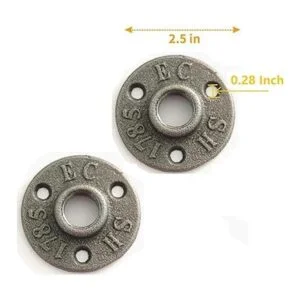 Paquete de 2 bridas de piso de 12 pulgada de hierro_2