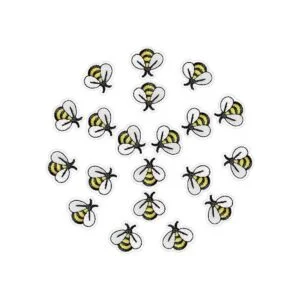 60 parches bordados de abeja parches en forma de abeja_1