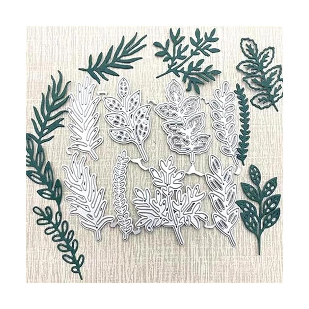 Juego de 8 troqueles de metal de hoja varias hojas_3