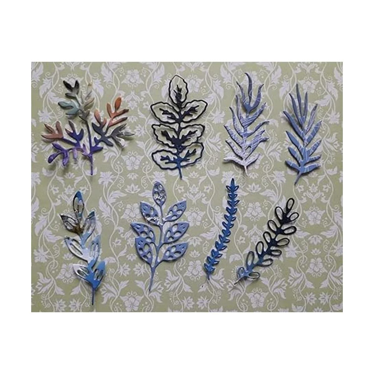 Juego de 8 troqueles de metal de hoja varias hojas_6