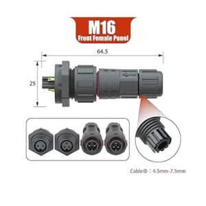 AOHUA Conector impermeable M16 IP67 para exteriores cable_2