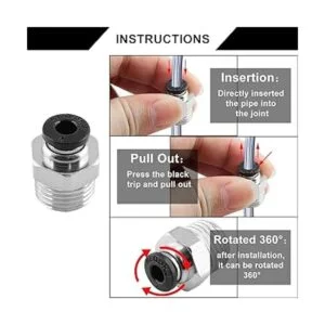 Qjaiune 10 piezas macho recto empuje para conectar_6