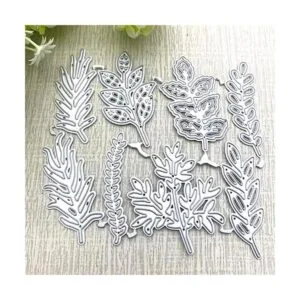 Juego de 8 troqueles de metal de hoja varias hojas_5