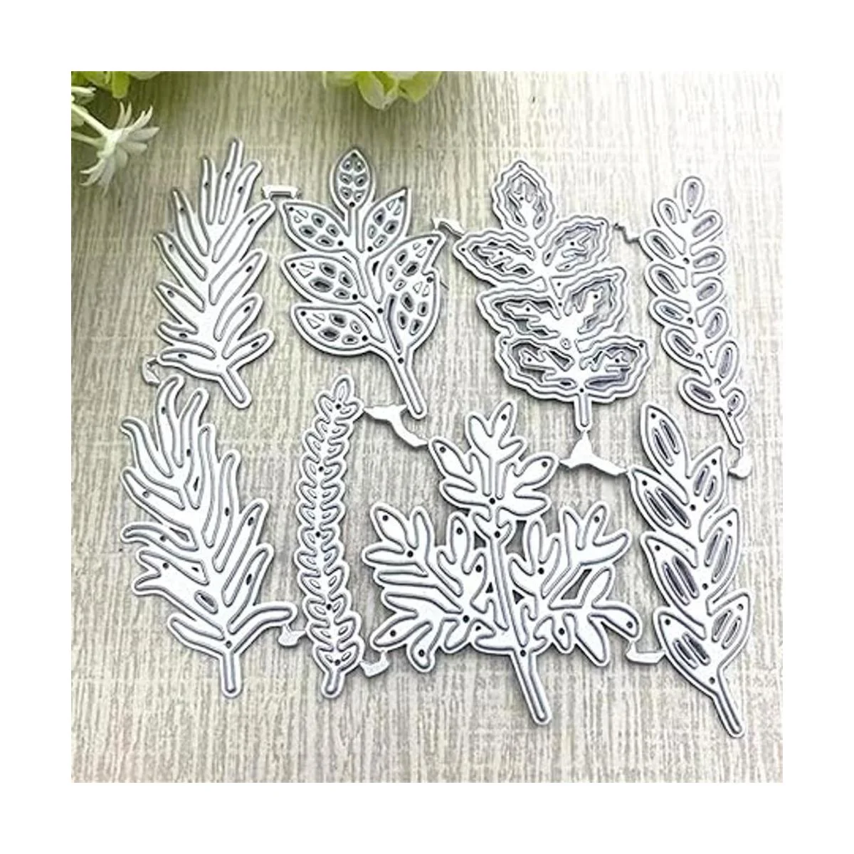 Juego de 8 troqueles de metal de hoja varias hojas_5