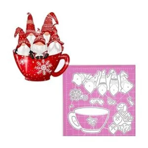 DDeehs 5 piezas de troqueles de metal de Papá Noel feliz_6