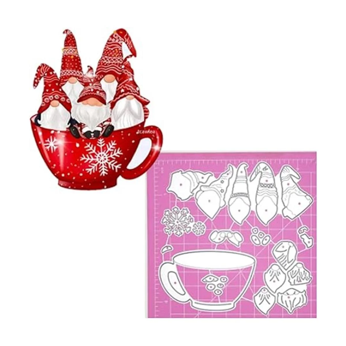 DDeehs 5 piezas de troqueles de metal de Papá Noel feliz_6