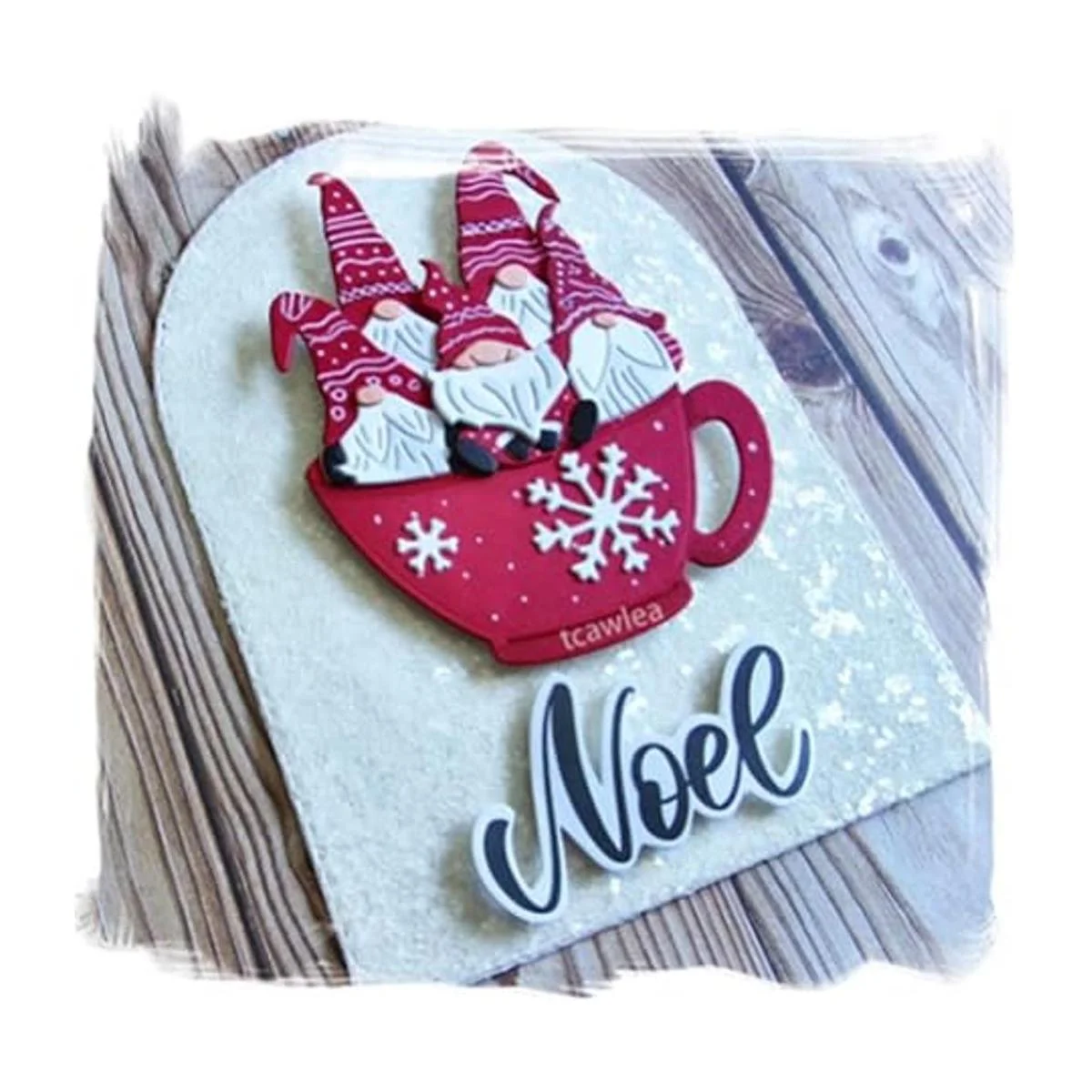 DDeehs 5 piezas de troqueles de metal de Papá Noel feliz_5