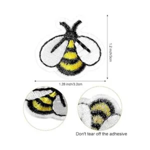 60 parches bordados de abeja parches en forma de abeja_3