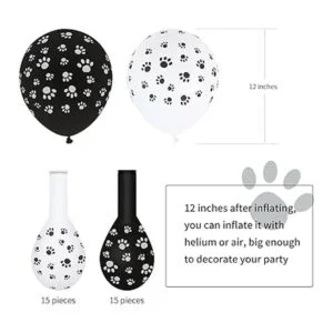 30 globos de látex con estampado de pata de perro_2