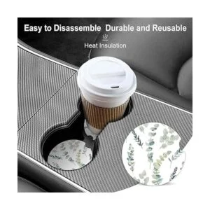 Portavasos absorbentes de acuarela de hojas verdes para_4