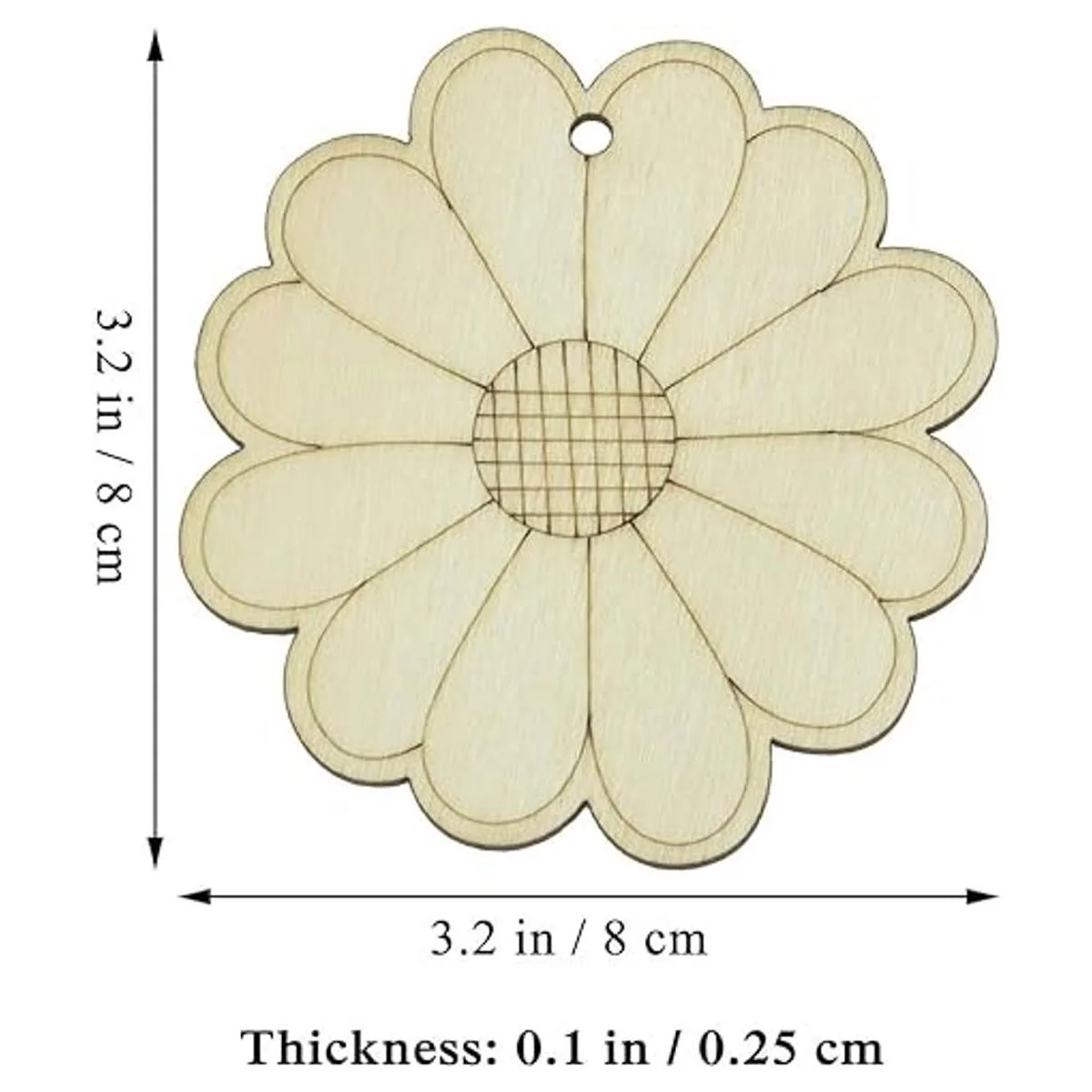 Creaides Adornos colgantes de madera con forma de flor de_2